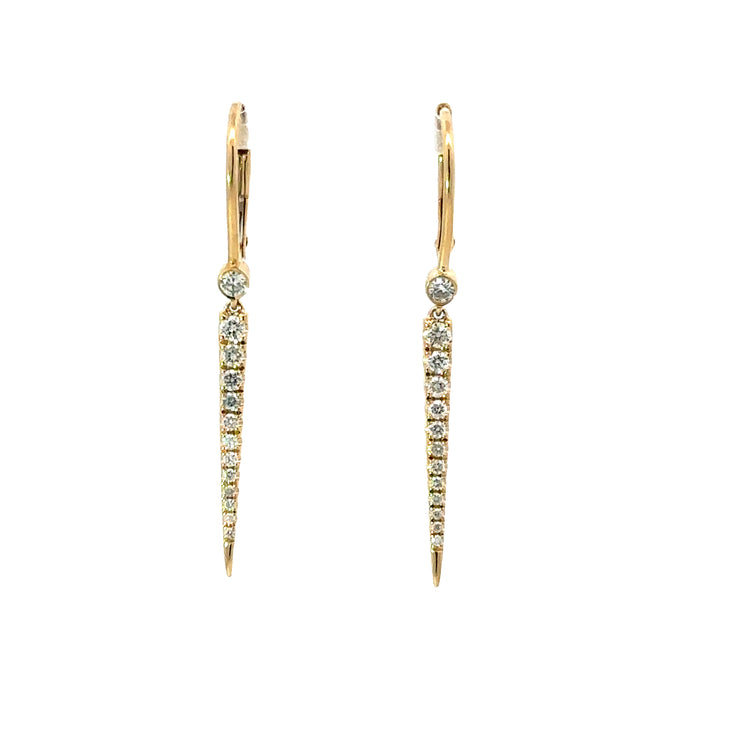 Diamond Spike Earrings in 14K Yellow Gold (.40 ctw)