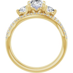14K Yellow  8x6 mm Oval Engagement Ring Mounting