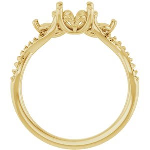 14K Yellow  8x6 mm Oval Engagement Ring Mounting