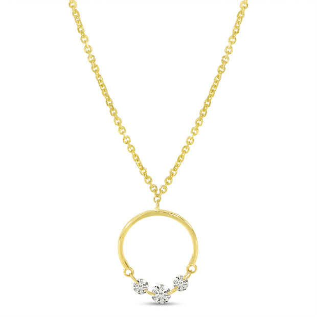 Half Circle Diamond Necklace in 14K Yellow Gold (.18 ctw)