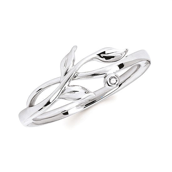 Diva Diamonds® Vine Ring In Sterling Silver with Diamond (.01 ct)