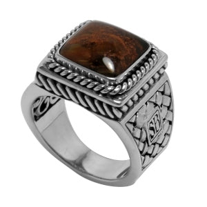 Square Pietersite Ring in Sterling Silver