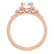 14K Rose 6.5 mm Round 1/3 CTW Natural Diamond Semi-Set Engagement Ring