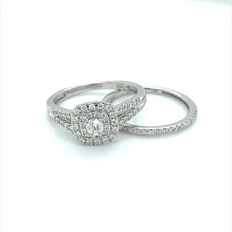 Diamond Wedding Set in 14K White Gold (1/2 ctw)