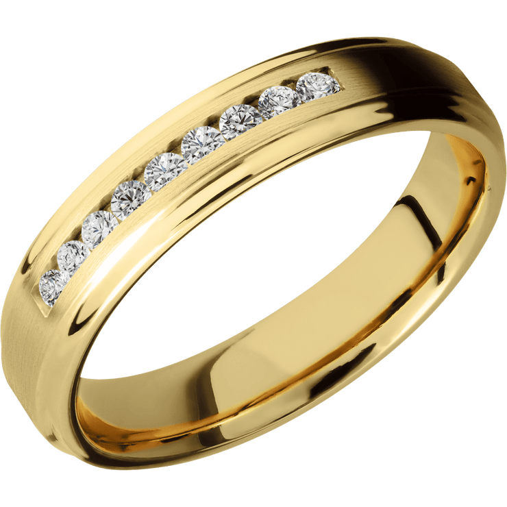 14K Yellow Gold with Satin , Polish Finish