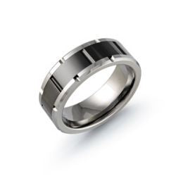 8mm Tungsten Band with Black P
