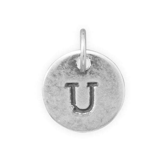 Sterling "U" Round Charm
