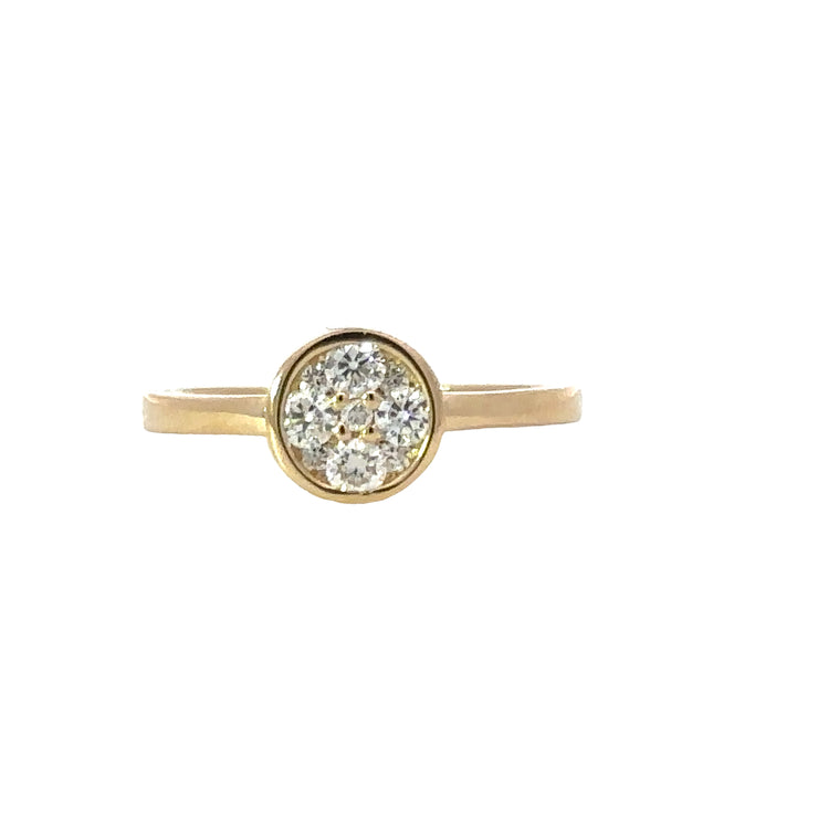 Diamond Cluster Ring in 14K Yellow Gold (.36 ctw)