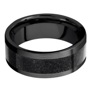 Zirconium with Satin Finish and Dinosaur Bone Black Inlay