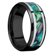 Zirconium with Polish , Polish Finish and Sterling Silver Inlay