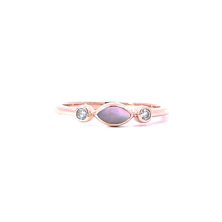 14K Rose Gold With Pink Mother