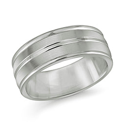 8mm Satin & Polished Tungsten Wedding Band (Size 10)