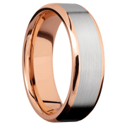 14K Rose Gold with Polish , Polish Finish and 14K White Gold Inlay