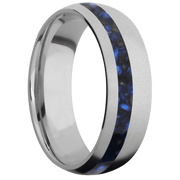 Titanium with Bead , Bead Finish and Blue Tiger Eye Inlay