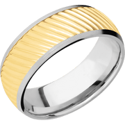 14K White Gold with Satin Finish and 14K Yellow Gold Inlay