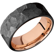 Zirconium with Rock Finish and 14K Rose Gold