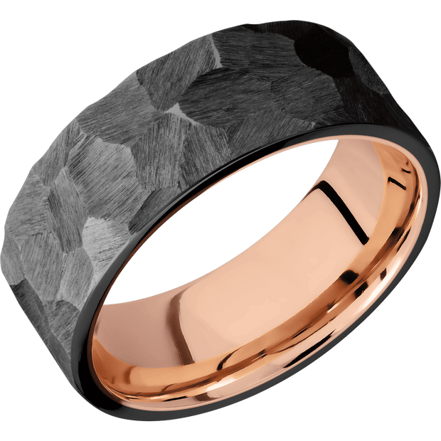 Zirconium + Rock Finish + 14K Rose Gold