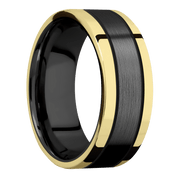 Zirconium with Satin Finish and 14K Yellow Gold Inlay