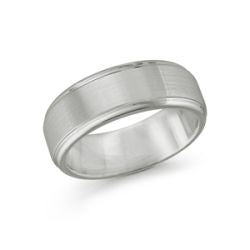 8mm Tungsten Ridge Edge Wedding Band (Size 10)