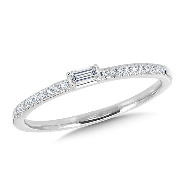 WHITE GOLD BAGUETTE DIAMOND STACKABLE BAND