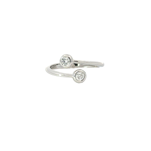 Diamond Crossover Ring in 14K White Gold (.20 ctw)