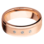 14K Rose Gold with Satin , Polish Finish