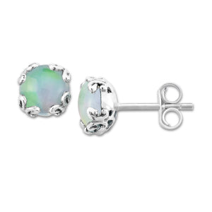 Opal Studs in Sterling Silver
