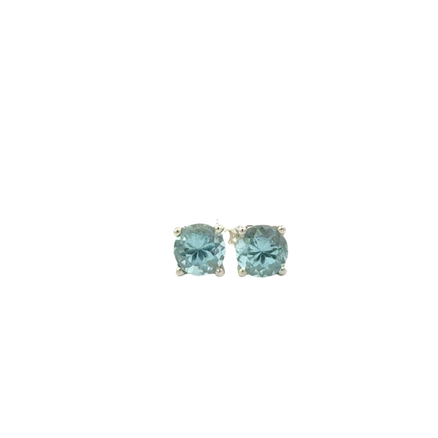 Blue Topaz 5mm Round Stud Earr