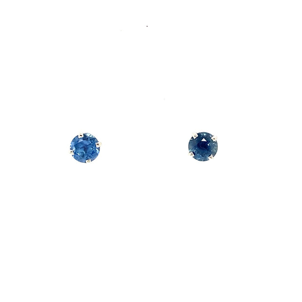 Blue Sapphire Earrings in 14K White Gold (.76 ctw)