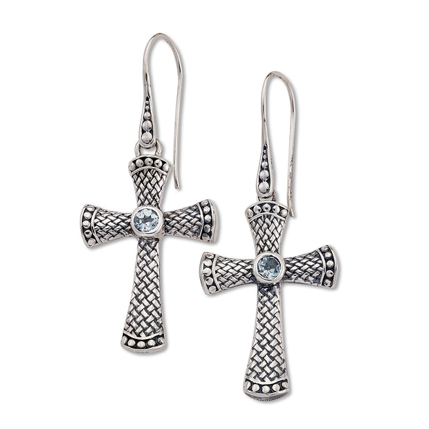 STERLING SILVER CROSS EARRINGS