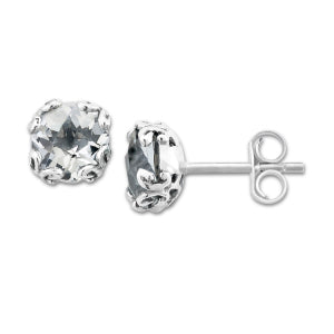 White Topaz Studs in Sterling Silver