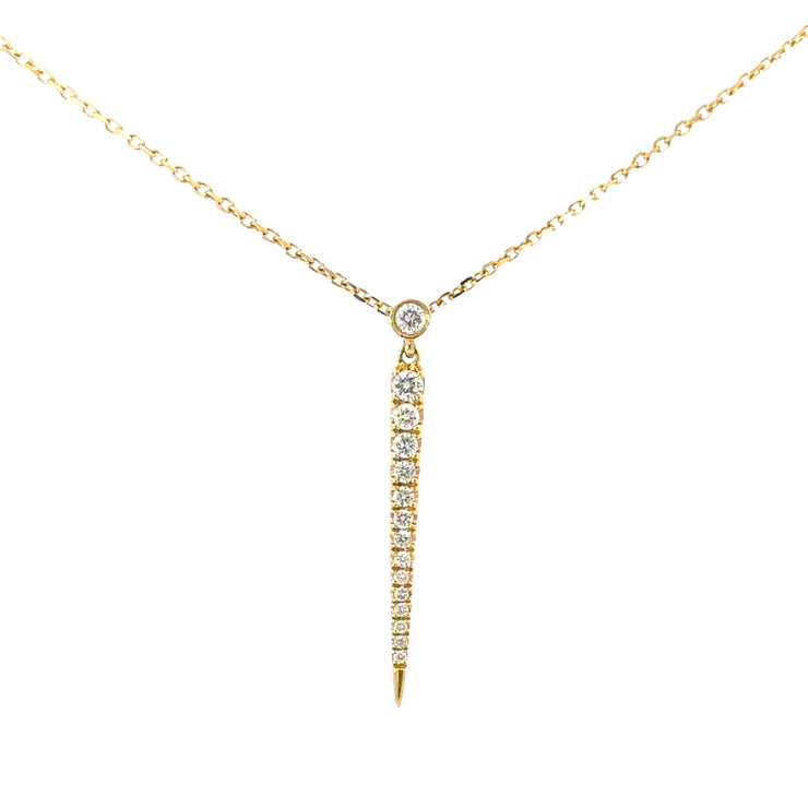 Diamond Spike Necklace in 18K Yellow Gold (.19 ctw)