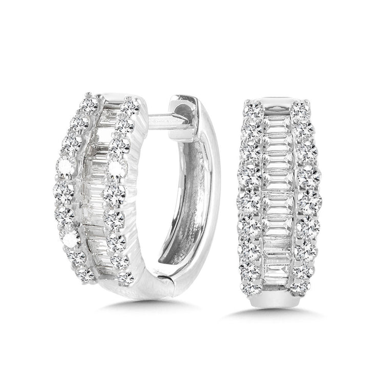 Diamond Hoop Earrings in 14K White Gold (1.00 ctw)