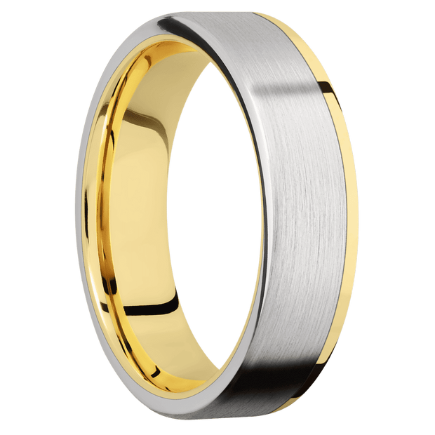 14K Yellow Gold with Polish Finish and Cobalt Chrome Inlay