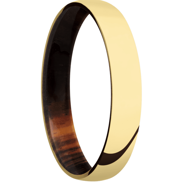 14K Yellow Gold with Polish Finish and Cocobolo