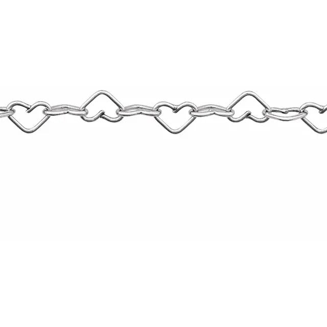 Sterling Heart Link Chain Perm