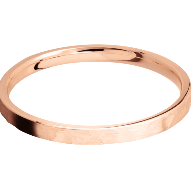 14K Rose Gold with Hammer Finish