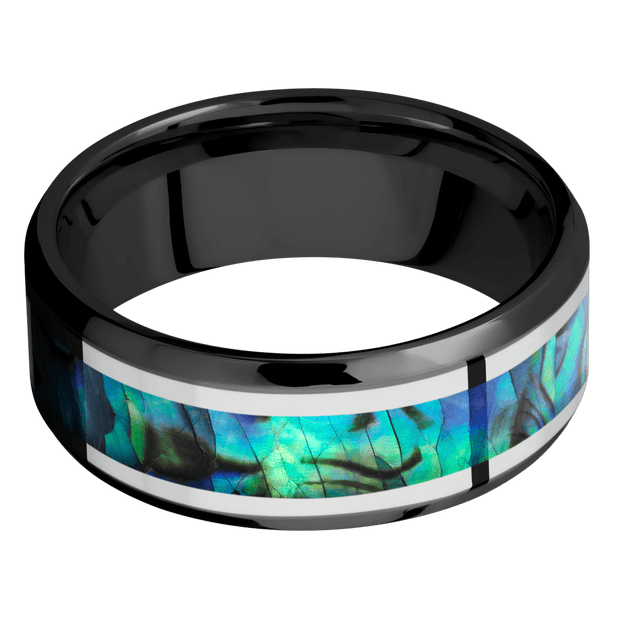 Zirconium with Polish , Polish Finish and Sterling Silver Inlay