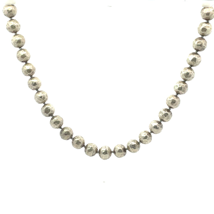 Hammered Sterling Silver Bead