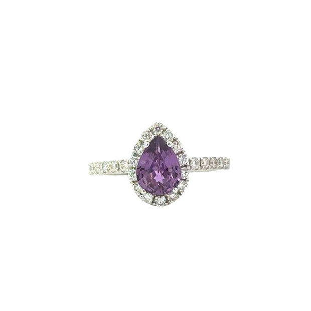 1.05ct Purple Sapphire Engagement Ring