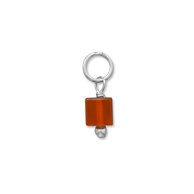 Square Carnelian Bead Gem Drop