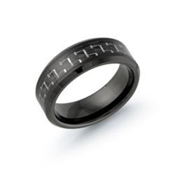 8mm Black Tungsten Band w/ Carbon Fiber Inlay (Size 10)