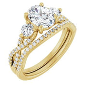 14K Yellow  8x6 mm Oval Engagement Ring Mounting