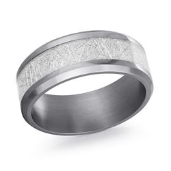 8mm Tantalum Band w/ Meteorite Center (Size 10)