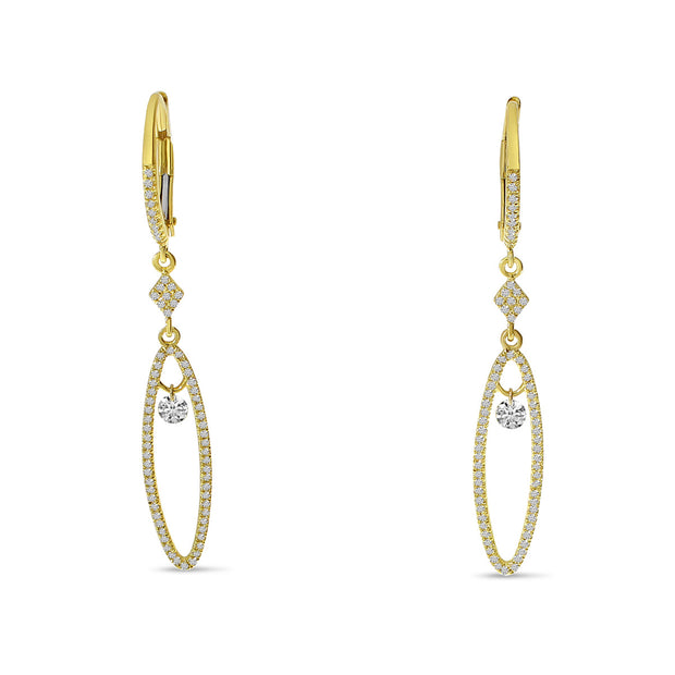 Diamond Drop Earrings in 14K Yellow Gold (.51 ctw)