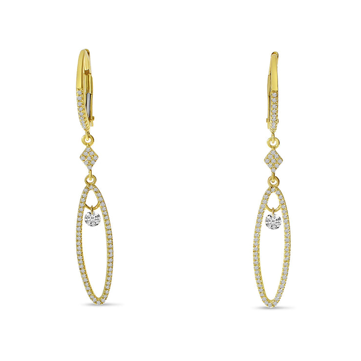 Diamond Drop Earrings in 14K Yellow Gold (.51 ctw)