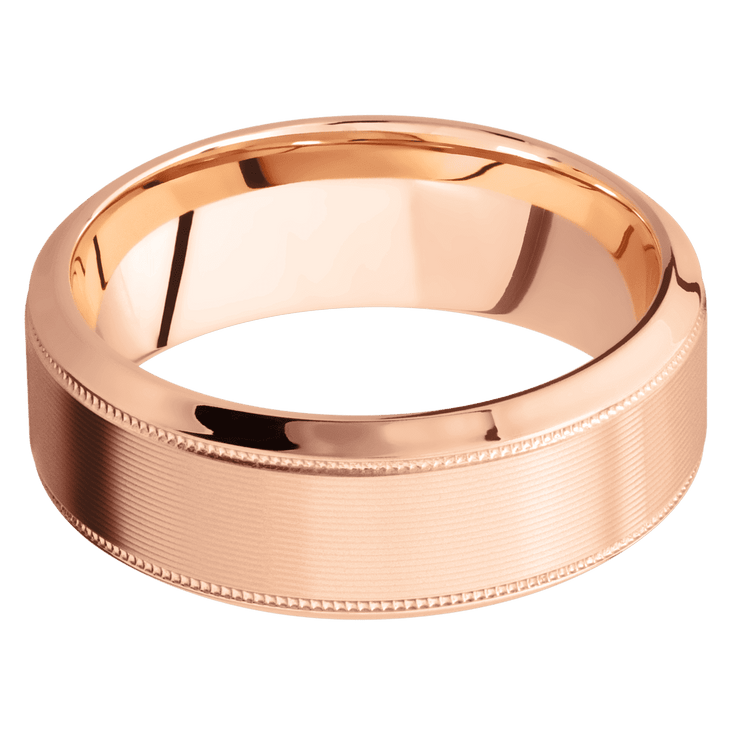 14K Rose Gold with Machine , Polish Finish