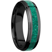 Zirconium with Polish , Polish Finish and Malachite Inlay