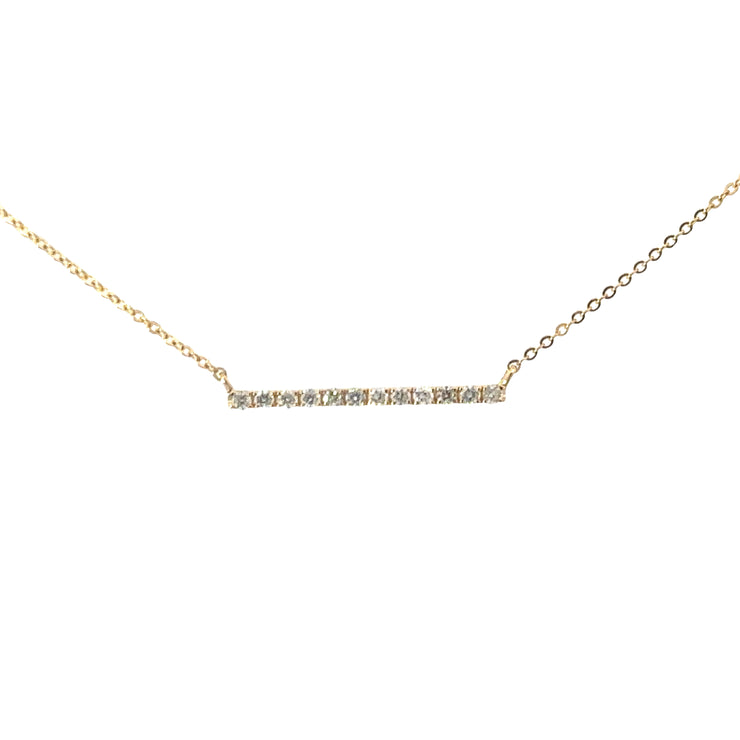 Diamond Bar Necklace in 14K Yellow Gold (.12 ctw)