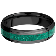 Zirconium with Polish , Polish Finish and Malachite Inlay